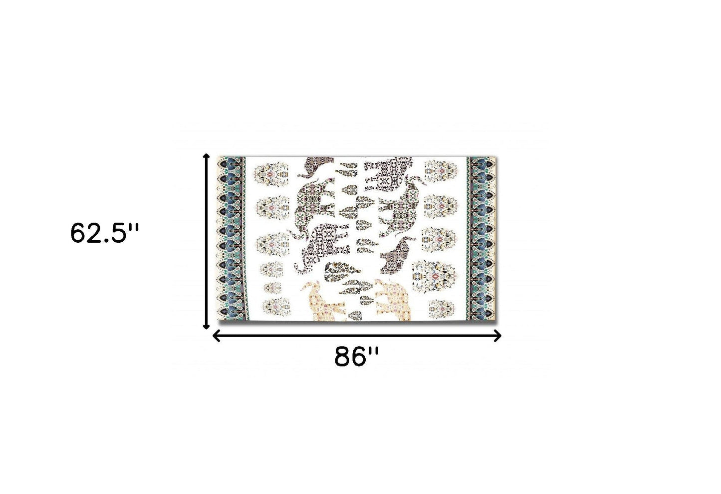 5' X 7' Black And Yellow Southwestern Area Rug