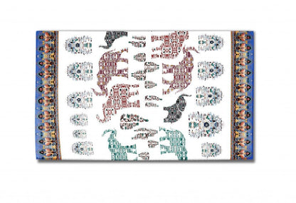 5' X 7' Maroon And Blue Southwestern Area Rug