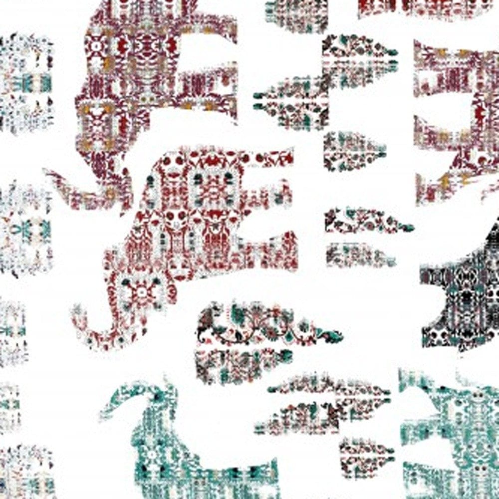 5' X 7' Maroon And Blue Southwestern Area Rug