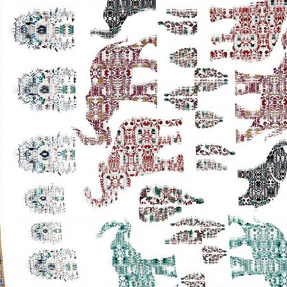 5' X 7' Maroon And Blue Southwestern Area Rug