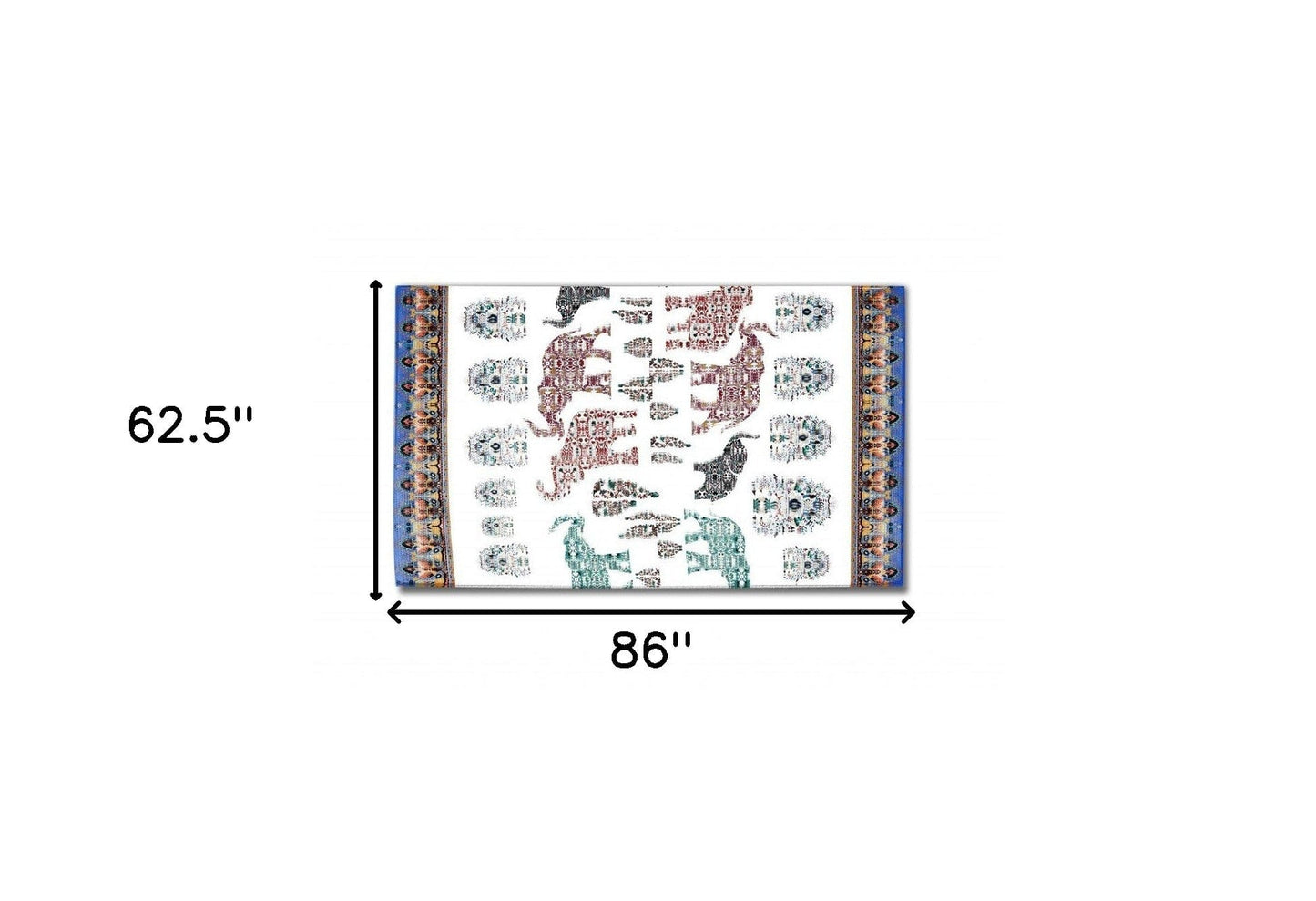 5' X 7' Maroon And Blue Southwestern Area Rug