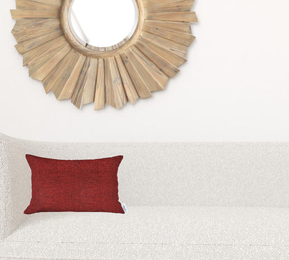 12" X 20" Red Solid Color Zippered Handmade Polyester Lumbar Pillow Cover