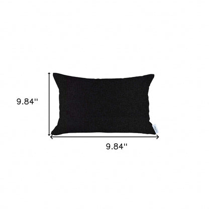 12" X 20" Black Solid Color Zippered Handmade Polyester Lumbar Pillow Cover