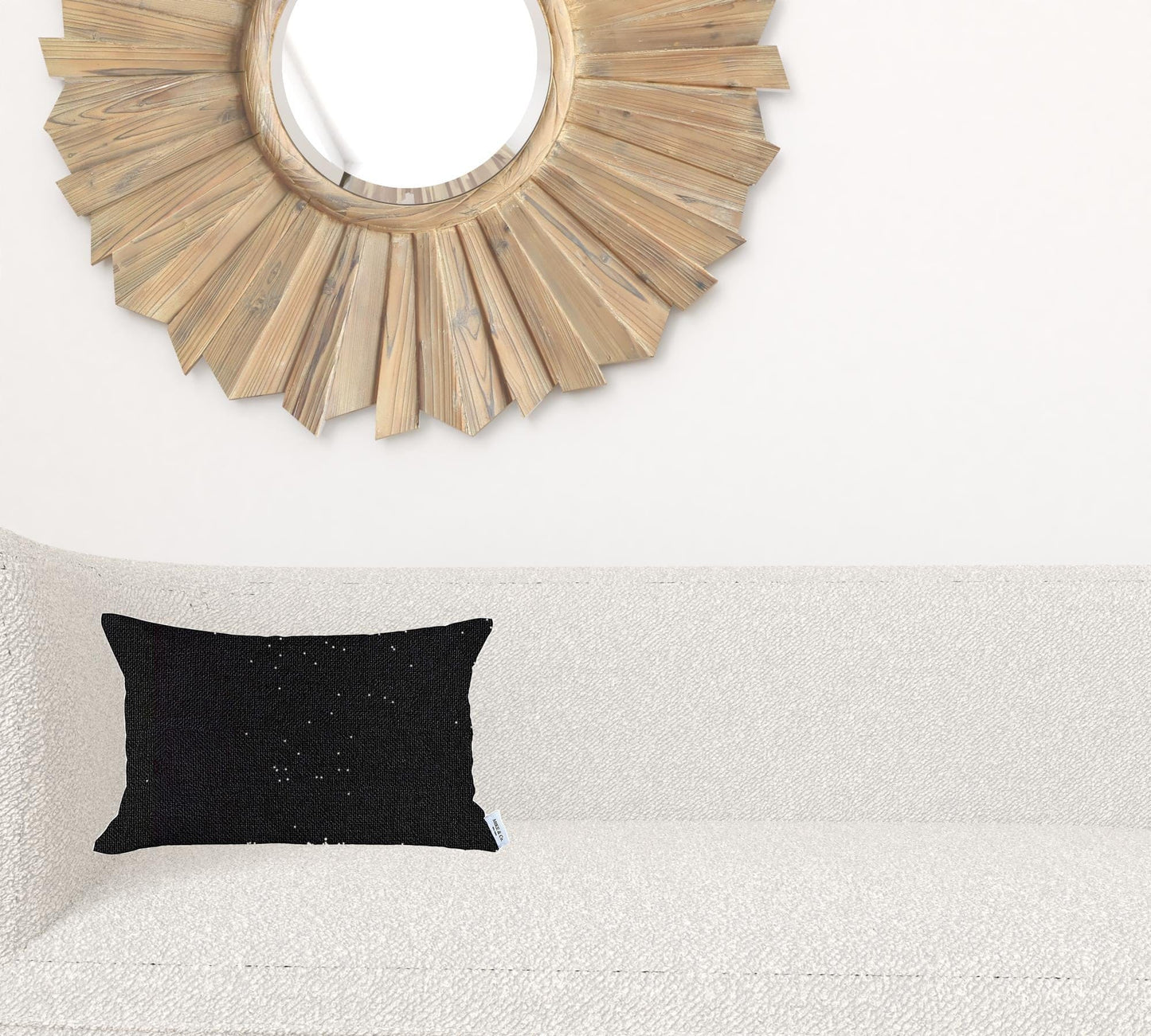 12" X 20" Black Solid Color Zippered Handmade Polyester Lumbar Pillow Cover