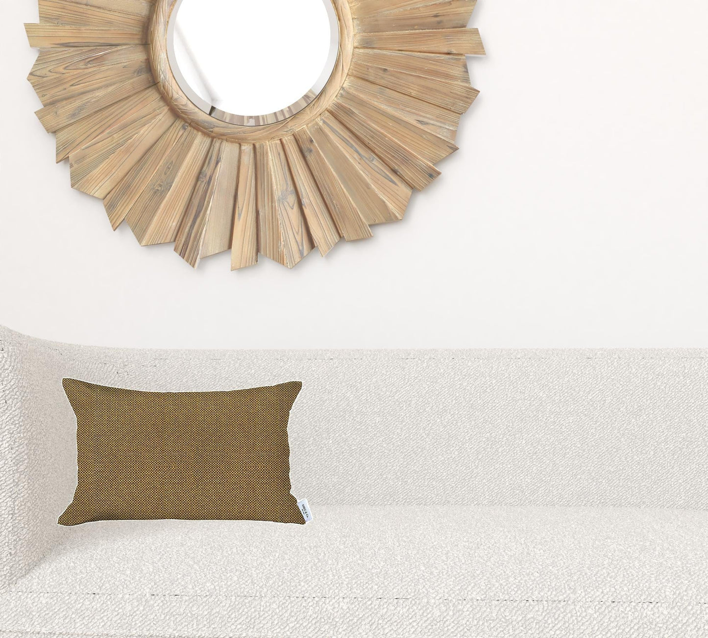 12" X 20" Yellow Solid Color Zippered Handmade Polyester Lumbar Pillow Cover