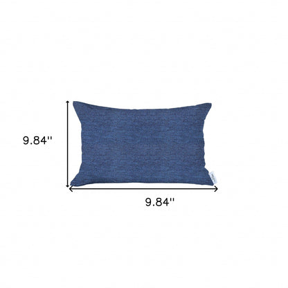 12" X 20" Blue Solid Color Zippered Handmade Polyester Lumbar Pillow Cover