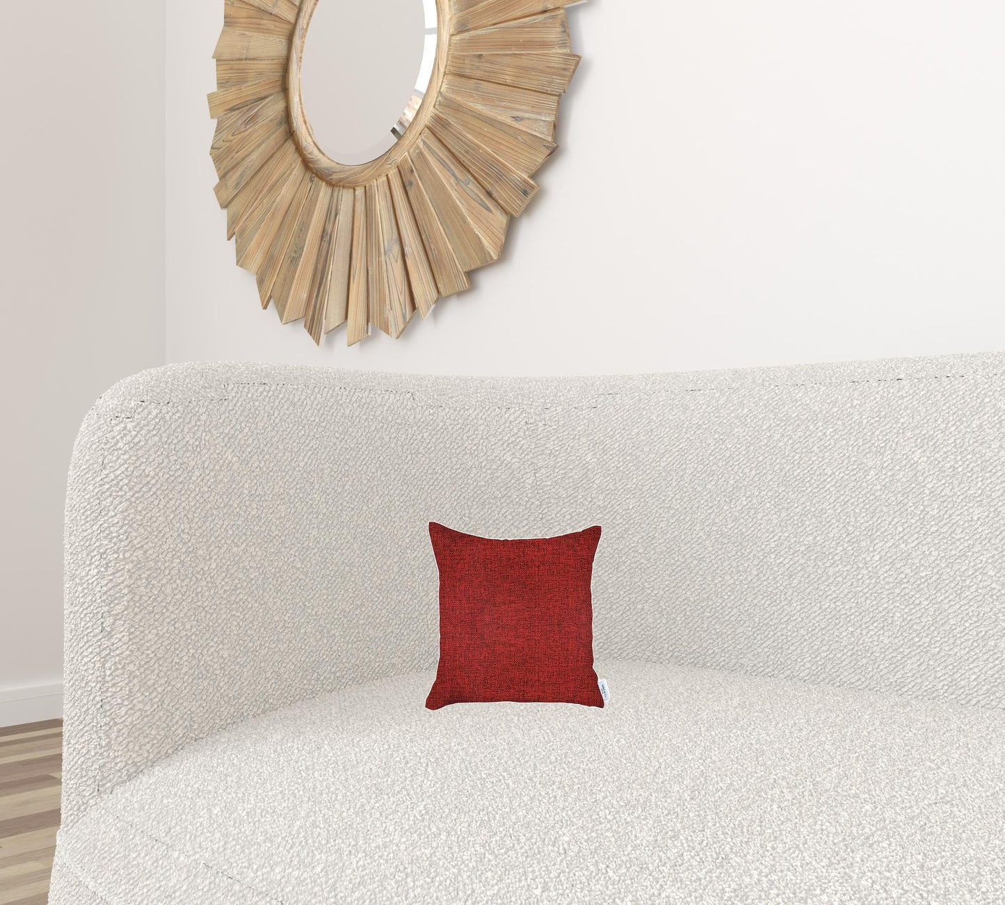 18" X 18" Red Solid Color Zippered Handmade Polyester Throw Pillow Cover