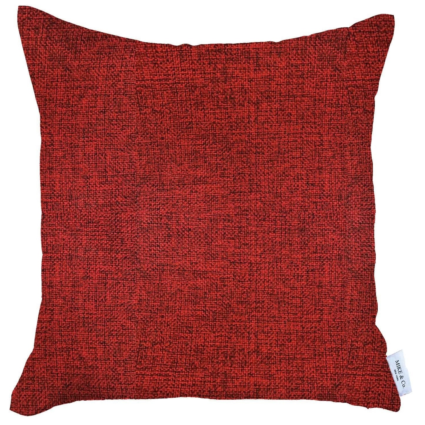 18" X 18" Red Solid Color Zippered Handmade Polyester Throw Pillow Cover