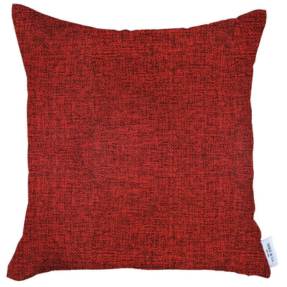 18" X 18" Red Solid Color Zippered Handmade Polyester Throw Pillow Cover
