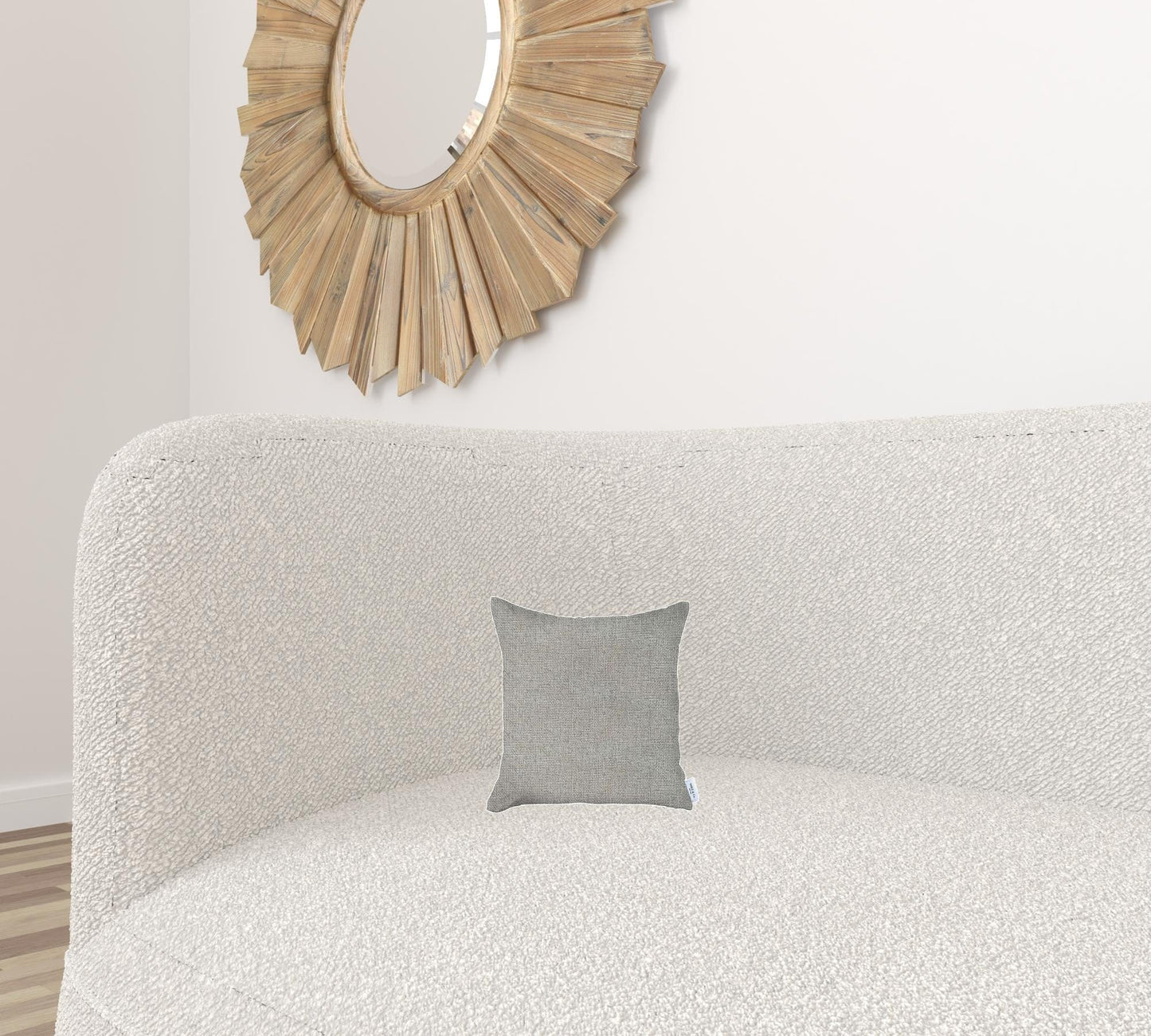 18" X 18" Grey Solid Color Zippered Handmade Polyester Throw Pillow Cover