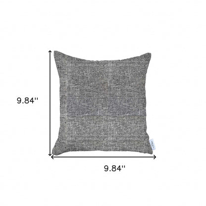 18" X 18" Grey And Black Solid Color Zippered Handmade Polyester Throw Pillow Cover