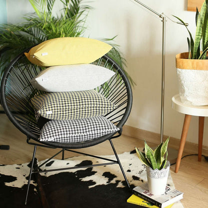 18" X 18" Grey And Black Solid Color Zippered Handmade Polyester Throw Pillow Cover