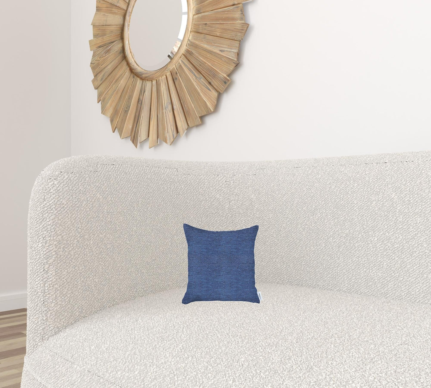 18" X 18" Blue Solid Color Zippered Handmade Polyester Throw Pillow Cover