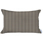 12" X 20" Brown Houndstooth Zippered Handmade Polyester Lumbar Pillow Cover