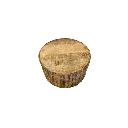 34” Rustic Natural Wooden Stump Coffee Table