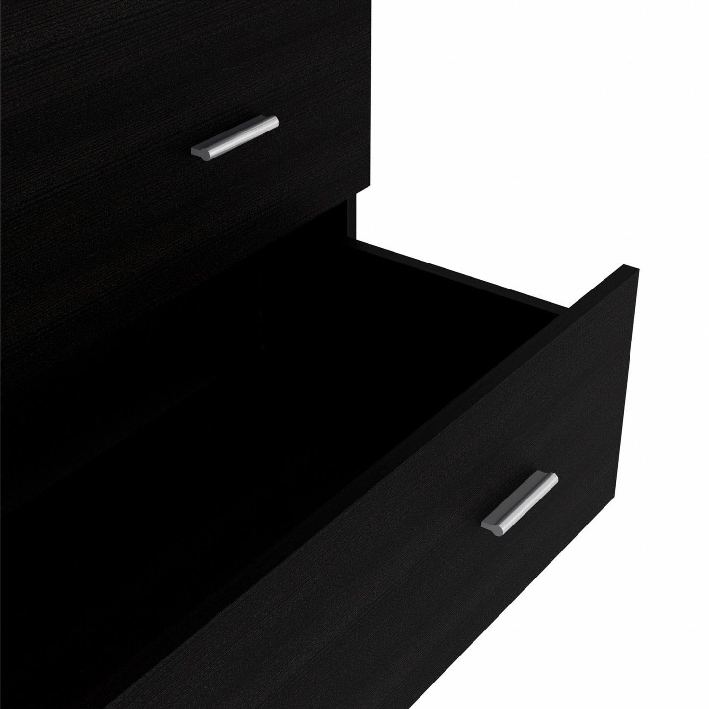 33" Black Three Drawer Dresser