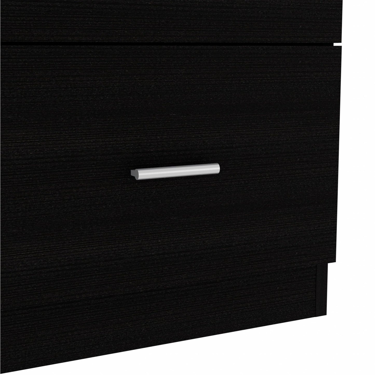 33" Black Three Drawer Dresser