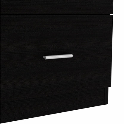 33" Black Three Drawer Dresser