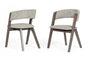 Set of Two Gray Wenge Dining Chairs