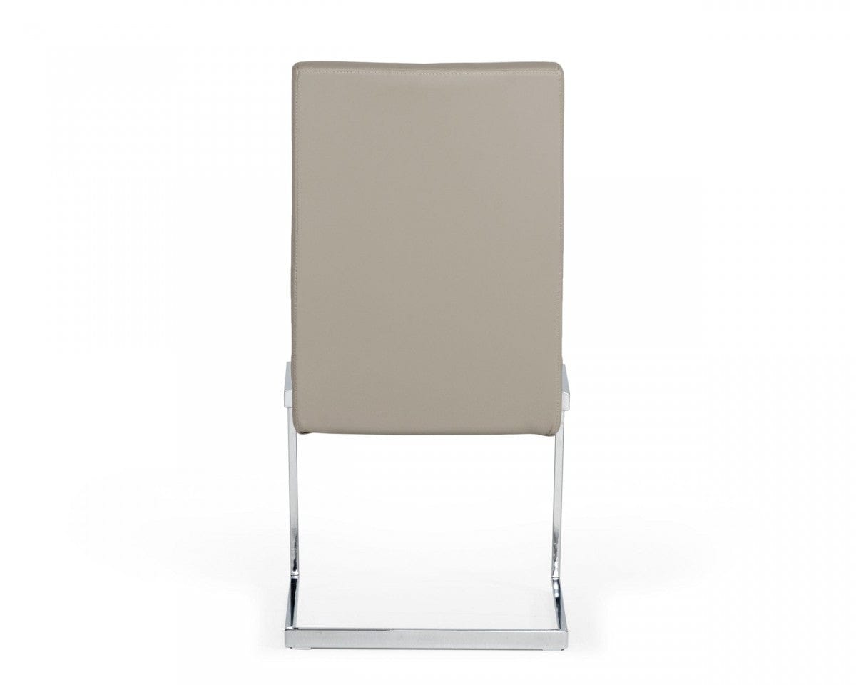 Set of Two Gray Silver Modern Dining Chairs