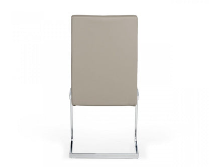 Set of Two Gray Silver Modern Dining Chairs