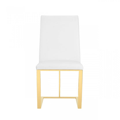 White Gold Contemporary Dining Chair