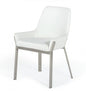 White Brushed Stainless Steel Dining Chair