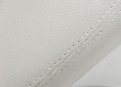 Set of Two White Faux Leather Modern Dining Chairs