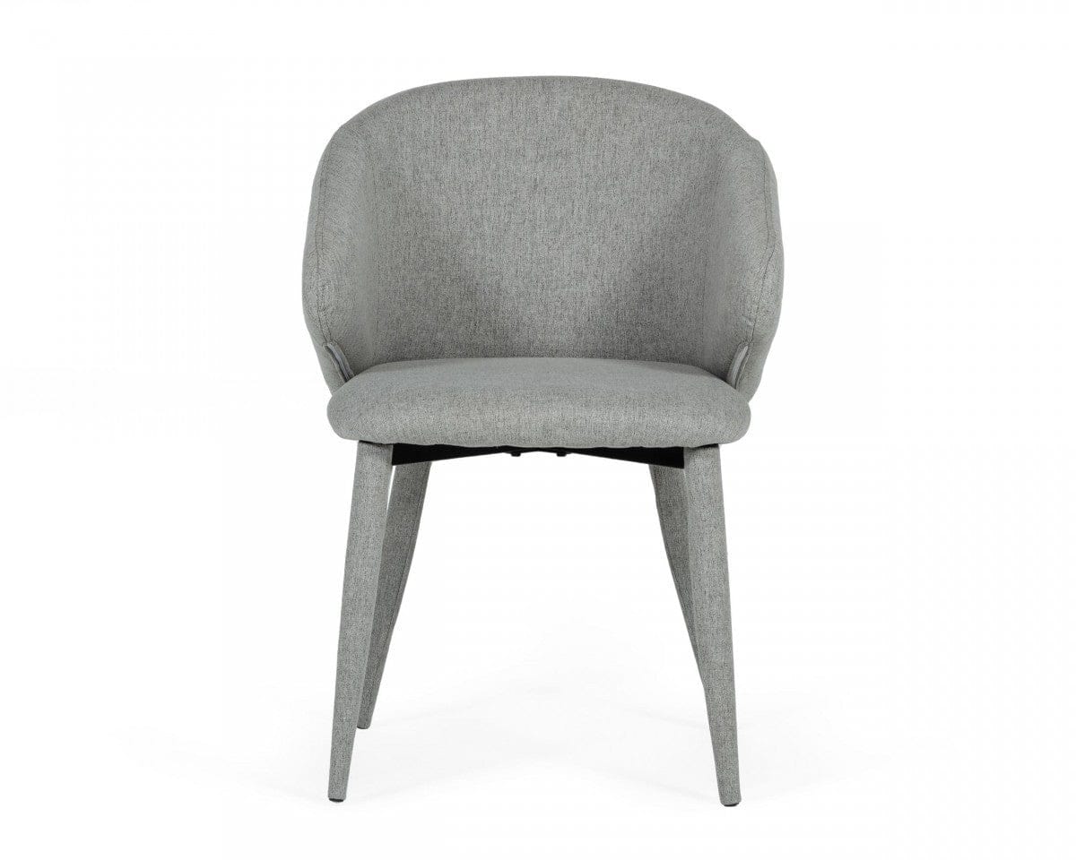 Set of Two Gray Fabric Wrapped Dining Chairs