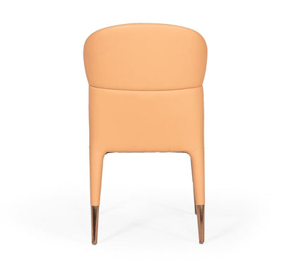 Set of Two Peach Rosegold Dining Chairs