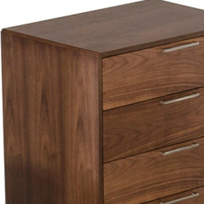 30" Walnut Solid Wood Five Drawer Standard Chest