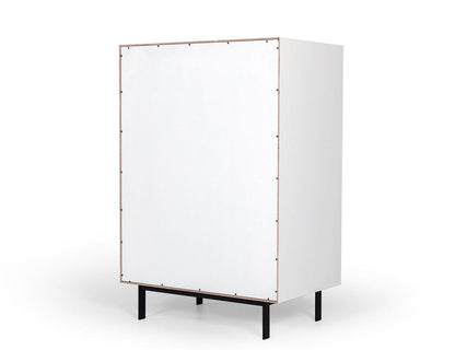 30" White Solid Wood Five Drawer Standard Chest