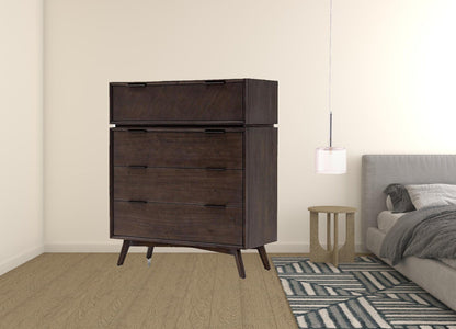 39" Acacia Solid Wood Four Drawer Standard Dresser