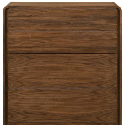 35" Walnut Solid Wood Five Drawer Standard Chest