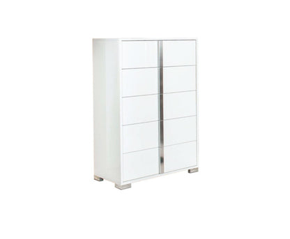 33" White Manufactured Wood Five Drawer Standard Chest