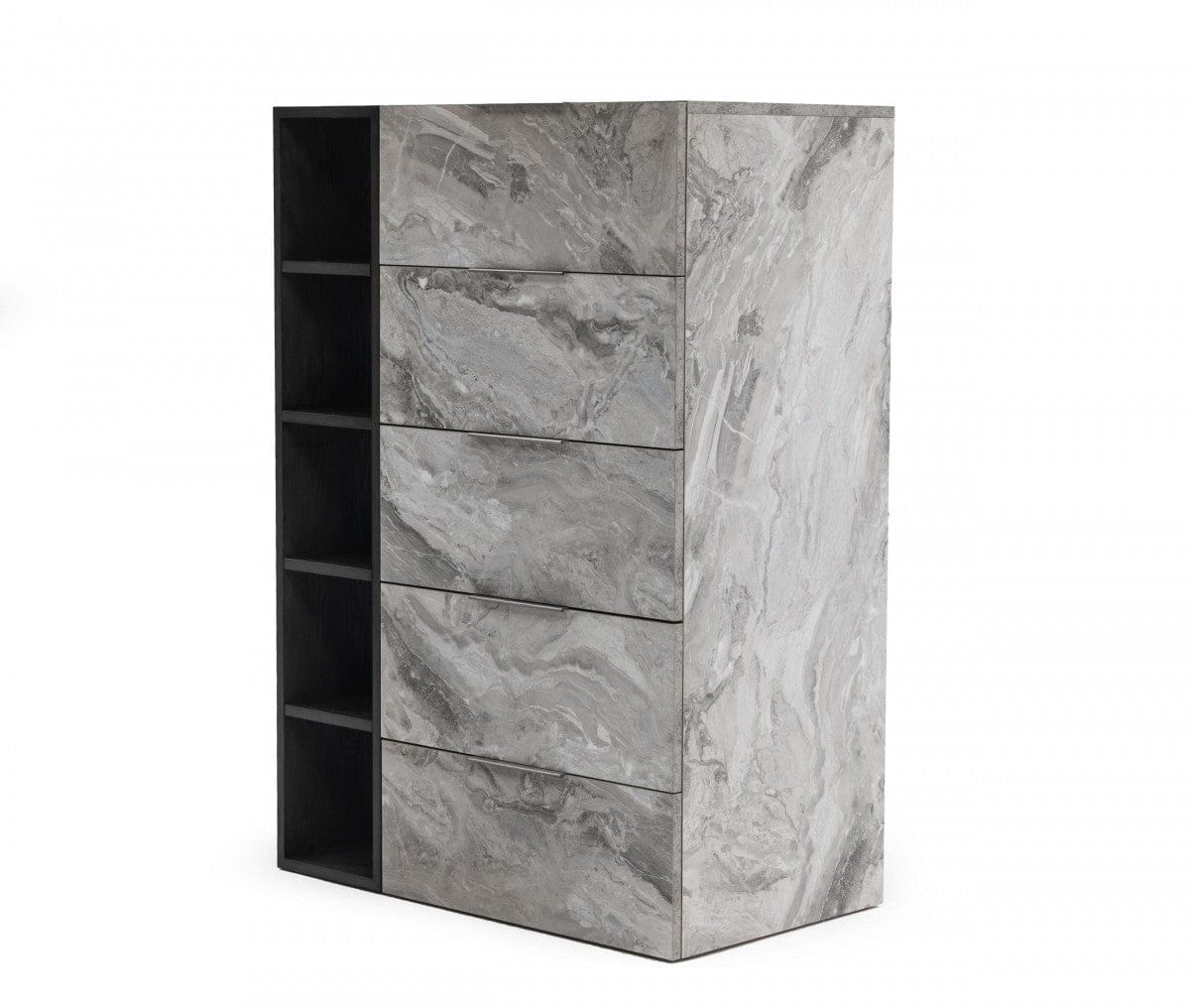 35" Grey Manufactured Wood Five Drawer Standard Chest