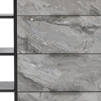 35" Grey Manufactured Wood Five Drawer Standard Chest