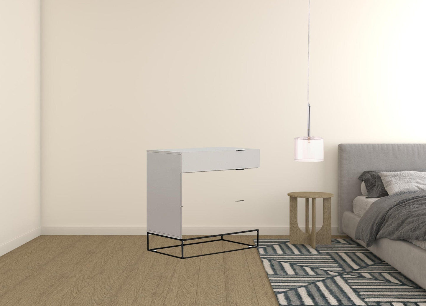 32" Grey Manufactured Wood Three Drawer Standard Chest