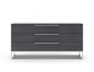 58" Grey Manufactured Wood Three Drawer Standard Dresser