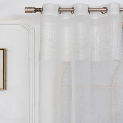 Set of Two 84"  White Textured Grommet Window Panels