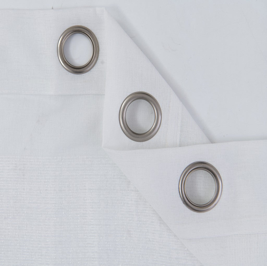 Set of Two 84"  White Textured Grommet Window Panels