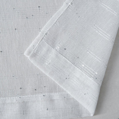 Set of Two 84"  White Shimmery Window Curtain Panels