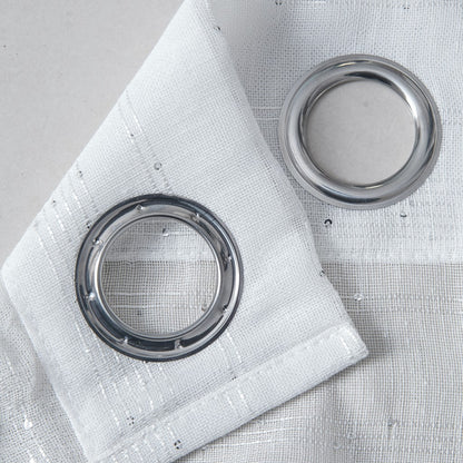 Set of Two 84"  White Shimmery Window Curtain Panels