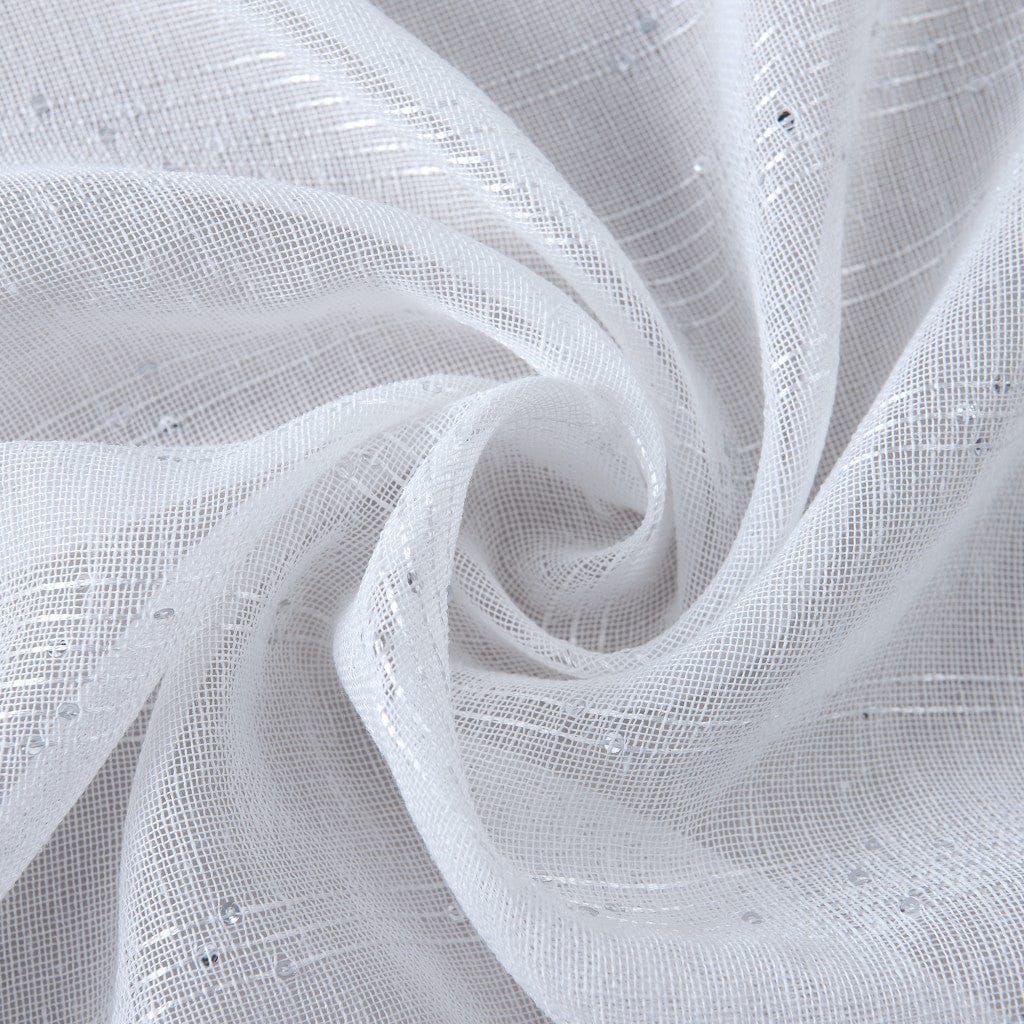 Set of Two 84"  White Shimmery Window Curtain Panels