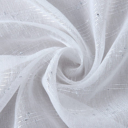 Set of Two 84"  White Shimmery Window Curtain Panels