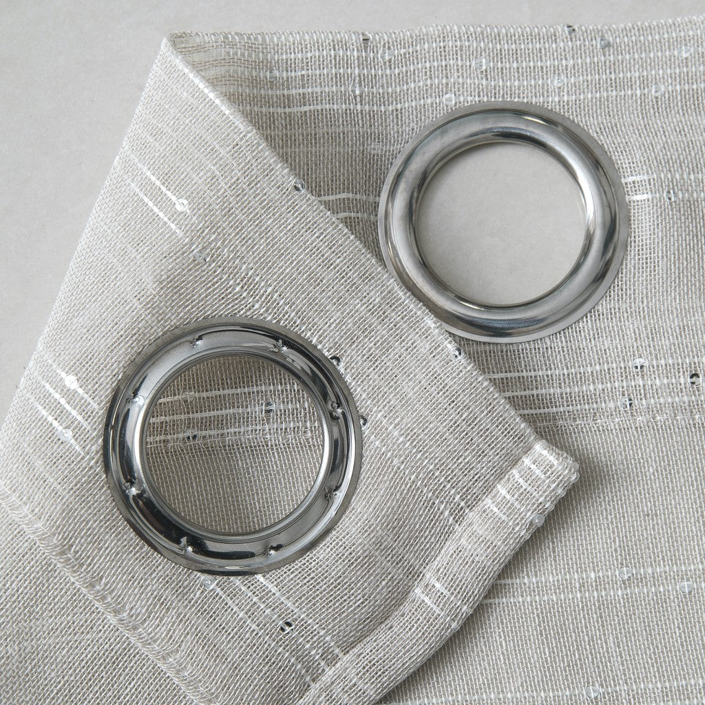 Set of Two 96"  Beige Shimmery Window Curtain Panels