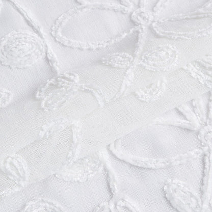 Set of Two 96"  White Floral Embroidered Window Panels
