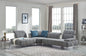 Modern Gray Fabric Moveable Back and Adjustable Sectional Sofa