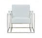 Stylish White Leatherette And Steel Chair