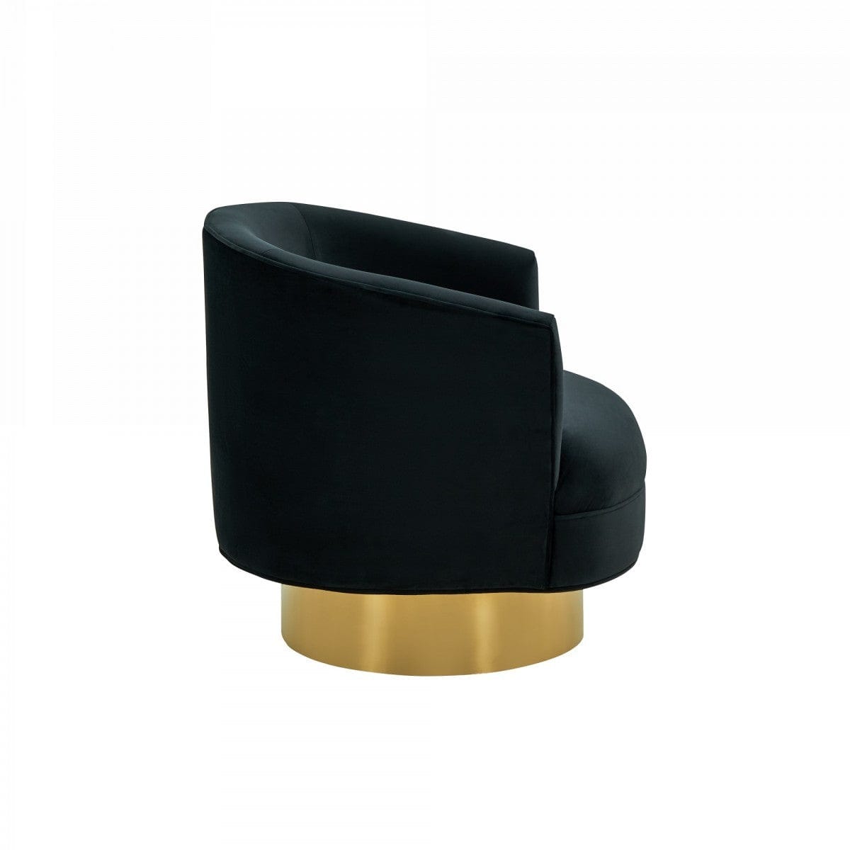 Modern Black and Gold Velvet Accent Chair